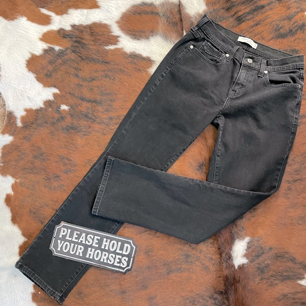 Levi’s 505 Straight Black Label Black Denim Mid Waist Jean